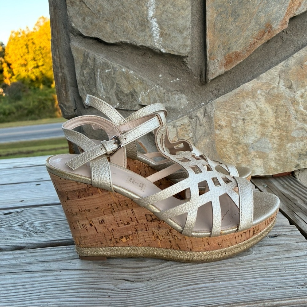 Limelight Gold Wedge Sandals
